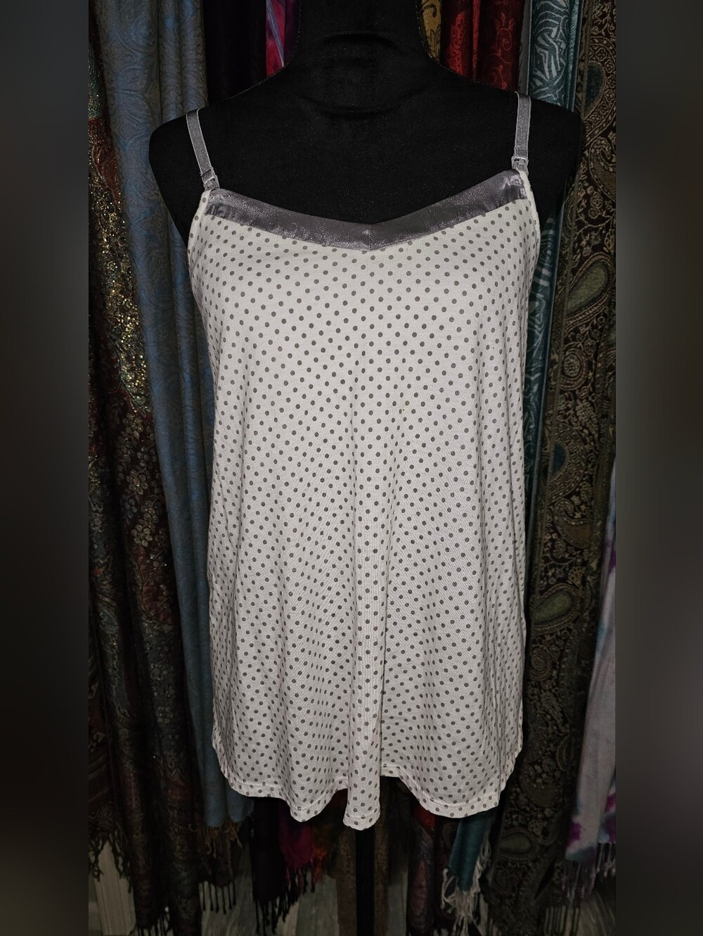 Motherhood Maternity Small 3 Piece Set Polka Dot Shirt with Silver Trim